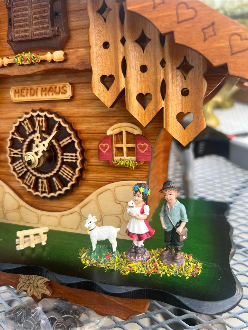 Cuckoo Clock Heidi Cabin with Pitched Roof - Quartz Chalet New Never Used